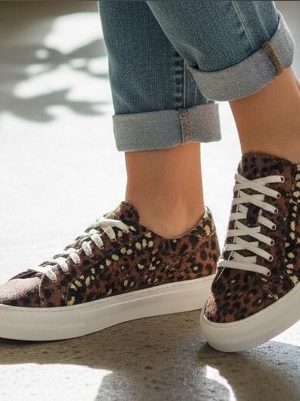 Madewell Leopard Print Low-Top Sneakers - Brown 9